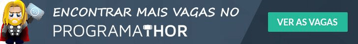 Banner com ilustração do Thor e vagas da Programathor