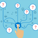 Imagem que ilustra uma mão apertando em um botão com o logotipo do TypeScript e, com isso, ativando outras 6 tecnologias "misteriosas"