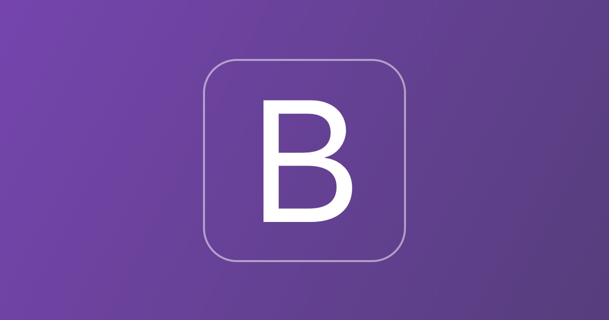 Logotipo do Bootstrap ao centro, no fundo a cor roxo.